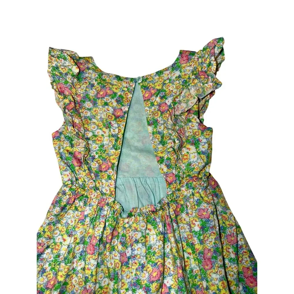 GAP Flutter Sleeve Toddler Dress Bright Micro Floral Print 4T